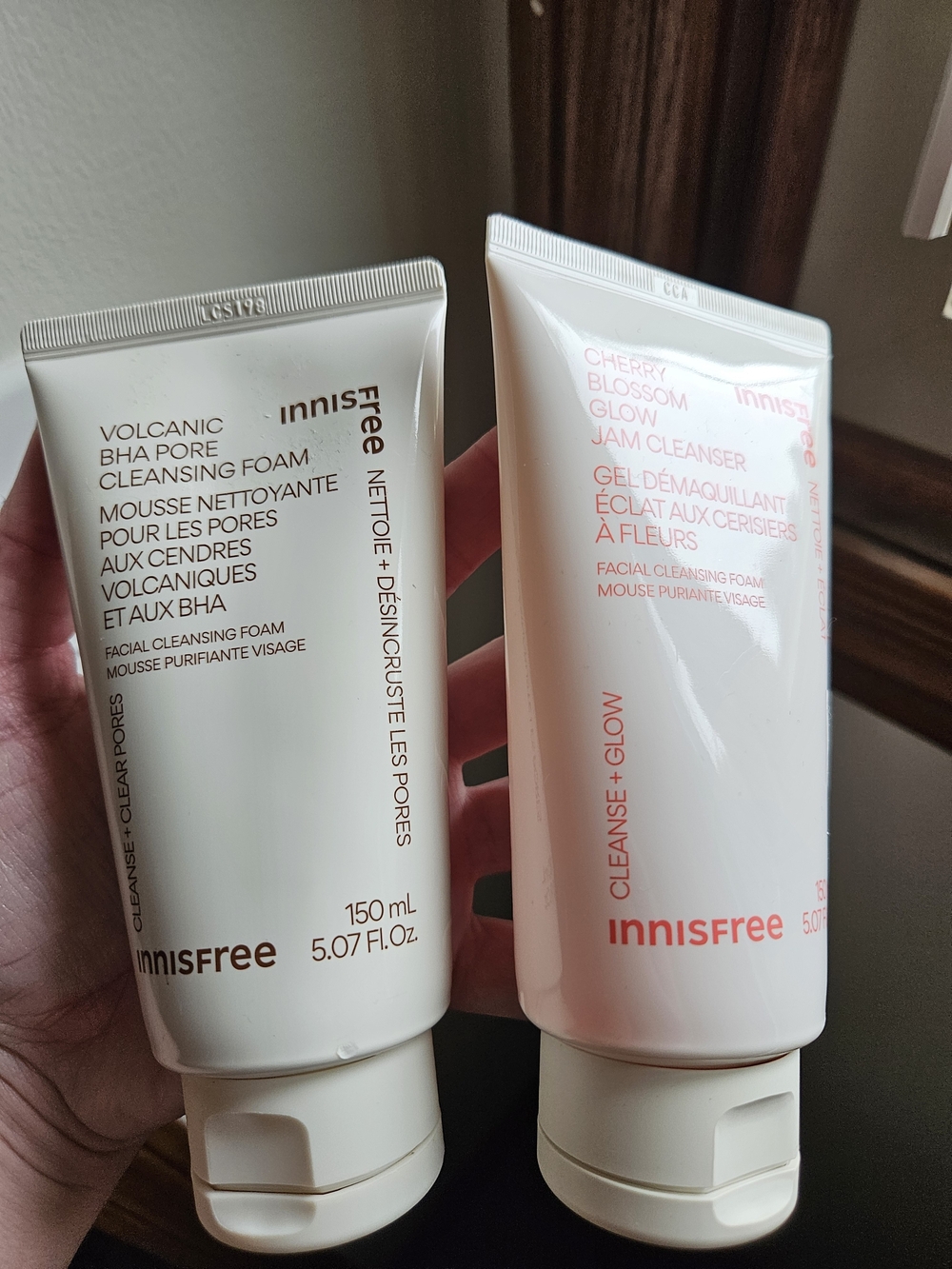 Innisfree Volcanic BHA Cleansing Foam & Cherry Blossom Glow Jam Cleanser Set NWT